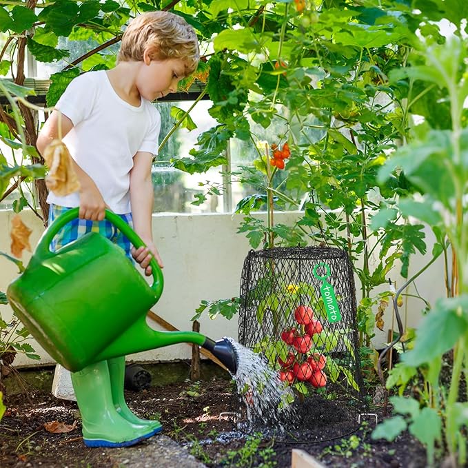 6 Packs 13.4"x12" Garden Cloches for Plants, Plant Protectors from Animals,Plant Cages for Outdoor Plants,Plant Covers from Animals,Chicken Wire Cloche with Stakes+Labels+Gloves for Protect Plants