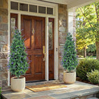 PATIO CHOICE 3ft Artificial Topiary Trees with Lavender Set of 2 Outdoor Faux Plants Artificial Realistic Fake Bushes Decorations for Outdoor Front Porch Garden (Lavender, 36in)