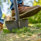 Root Slayer 22611 Serrated Garden Edger for Landscaping, Soil Cutting, and Clean Lawn Borders, Steel Tool, Red