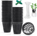ORIMERC 2 inch Net Pots for Hydroponics Plants, 100 Pack Net Cups with Watering Rope & Plant Labels, for Hydroponic Supplies Aquaponics Vegetable Garden Growing Baskets Nursery Slotted Mesh tower Pots