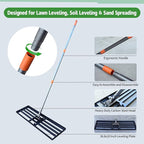 Lawn Leveling Rake 36x10 Inch, 6FT Heavy-Duty Carbon Steel Lawn Leveler – Yard Leveling Rake for Soil, Sand, Grass, Perfect for Lawn Repair, Pit Filling & Garden Maintenance