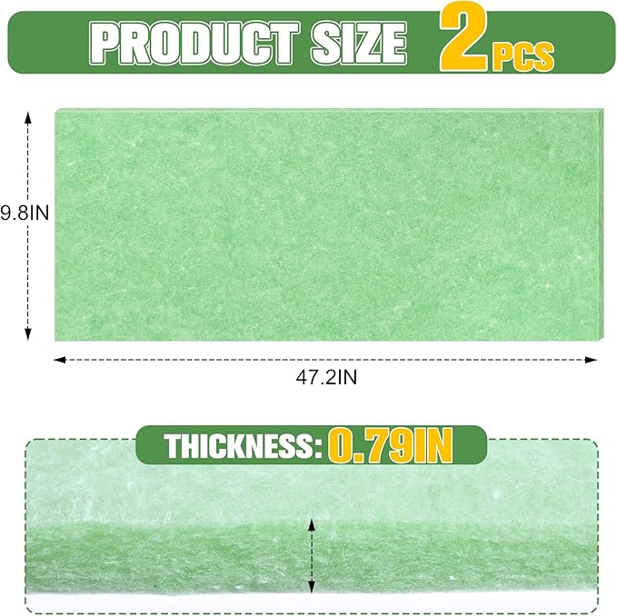 2 PCS Flower Pot Filler Insert 47.2''x 9.8'' Green Plant Pot Filler Drainage Insert Lightweight Planter Drainage Materials for Planter Indoor Outdoor Gardening Plants Container