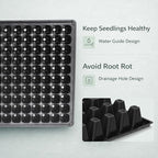 Gardzen 10 Pack 200 Cell Seed Starter Trays, 1.5" Deep Plug Tray for Seedlings, Durable Seedling Trays with Drainage Holes, Fit Standard 1020 Drip Tray