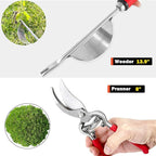 Wellmax 12-Piece Heavy-Duty Garden Tools Set with Bonus Accessories – Heavy Duty Garden Tools with Non-Slip Rubber Grip, Perfect for Digging, Weeding, Pruning & Planting