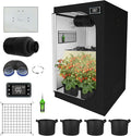 3x3 ft Grow Tent Complete Kit, All-in-One Fan with Activated Carbon Filter, 150W Full Spectrum LED Grow Light, 32"x32"x63" High-Reflective 1680D Diamond Mylar Tent and Smart Controller-1