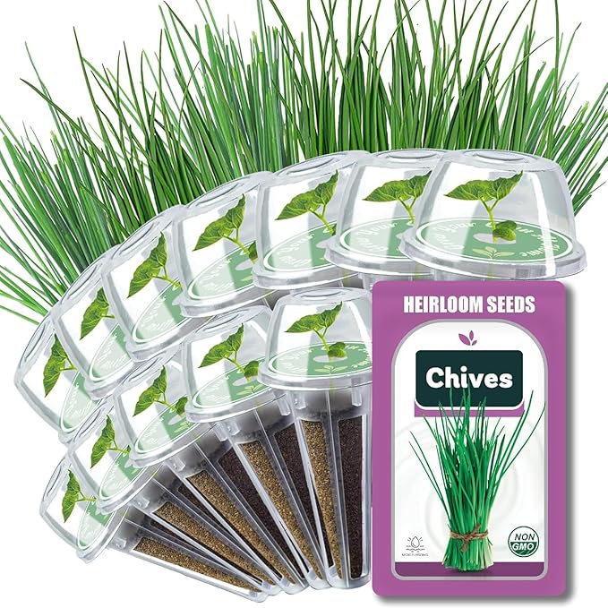Seed Pods for All Hydroponics Growing Systems, 12 Pods Herb Kit (Chives)