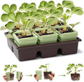 Side-Open Seed Starter Tray 8-Pack, 48 Cells Modular Design with Detachable Plant Cells, Extra-Large 2.36"x2.28" Cells, Reusable Seed Germination Kit for Indoor & Outdoor Gardening