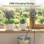 50FT Solar Automatic Drip Irrigation Kit System, Smart Self-Watering System with USB Charging for Outdoor Indoor Use, 2200mAh Automatic Watering System Supports 15 Pots for Garden, Balcony & Patio