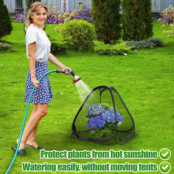 ANPHSIN Durable Plant Covers - Pop-up Fine Mesh Plant Tents with 8 Stakes, 22''x22''x23'' Garden Crop Guard Protectors Cages for Vegetables Fruits Away from Animals Birds Deer Squirrels,1 Pack