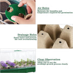 Hahood 4 Pack Seed Starter Tray Set Plants Growing Trays Peat Pots for Seedlings with Seed Starter Pots, Plastic Germination Tray, Plant Labels, Tool for Flower Vegetable Planting, Green