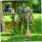 Milisten Gardening Tool Bamboo Rake Wood Handle Small Garden Rake for Loosening Weeding Gardening Tasks