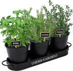 PERFNIQUE Indoor Herb Garden, Herb Planter for Indoor/Outdoor, Farmhouse Plant Pots, Windowsill Herb Garden with Tray(Planter only) Window Pots