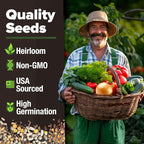 HOME GROWN 25 Variety Survival Seed Vault 12,000+ Heirloom Non-GMO Vegetable Seeds for Planting, High Germination, Family Garden Starter Kit, Tomatoes, Peppers, Carrots, Beans, Kale, Indoor Outdoor