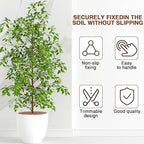 2 Pcs Plant Pot Grid Soil Protector Covers Large and Medium Cuttable Grid Flower Protector with Deep Stakes for Indoor Outdoor Office Hotel Home Furnishing Shopping Mall Garden