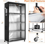 Bstrip Indoor Greenhouse with Grow Light, Plant Stand with 4 Pack 24W Full Spectrum Plant Lights , Plant Shelf with Tent for Indoor Plant, Seed Starting, Seed Tray, 29.5"x13.8"x59"