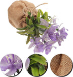 UPKOCH Realistic Faux Phalaenopsis Orchid Potted Plant, Lifelike Artificial Flower with Jute Bag, Home and Office Table Décor for Living Room and Bedroom