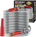 Stainless Steel Water Hose | Heavy Duty Metal Garden Hose with Nozzle | Kink Free, Anti Rust | Flexible and Lightweight Water Pipe for Gardening | Available in Different Sizes | HydroPro