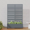 Casaphoria Metal Raised Garden Bed with Trellis and Wheels, 72"x47"x16" Arched Planter Box for Climbing Plants, Vegetables & Vines, Features Drainage Holes and Privacy Screen, Grey-Harold