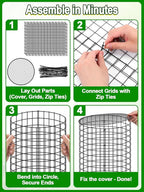 16''H x 11''Dia Plant Protectors from Animals - Full-Protection Anti-Rust Plant Cages with Covers for Outdoor Plants, Wire Garden Cloches for Plants Strawberry Keeping Chicken Rabbits Out, 4 Sets
