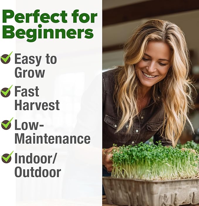 HOME GROWN Premium Sprouting Seeds Mix - Microgreens 118,200 Seeds for Indoor Growing - Non-GMO Broccoli, Alfalfa, Radish, Clover Sprouts Seed - 16oz Resealable Pack for Healthy Salad & Juicing