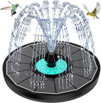 Solar Fountain Cyan Flower, Upgrade 3.5W Solar Bird Bath Fountains, Solar Powered Water Fountain with 7 Nozzles, 4 Fixed Pipes for Hummingbirds, Bird Bath, Garden, Pool, and Pond