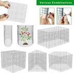 30Pcs Round Plant Protector from Animals, 10 Pack 12'' x 12'' Reusable Metal Plant Cages, Wire Mesh Garden Cloches to Keep Rabbits, Squirrels and Chicken Out and Protection Vegetables Flowers Shrubs