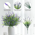 Ivydale 20PCS Artificial Plants Fake Flowers Monkey Grass for Outdoors,UV Resistant Realistic Purple Faux Greenery Shrubs Outside Decor for Home Garland Porch Patio Balcony Planter Yard Office Pathway