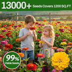 LUOJIBIE Zinnia Seeds, 13000+ Bulk Pack Mixed Colors Large Blooms Seeds, California Giant Zinnia Seeds for 2026, High Germination Non-GMO, Wildflower Seeds for Planting Indoor Outdoor, Open Pollinated