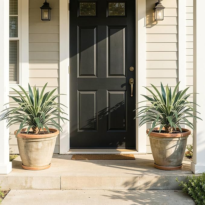 Artificial Agave Plant 19.68Inch UV Resistant Faux Agave Plant Outdoor Large Fake Plants Indoor Realistic Artificial Plants Without Pot for Outdoor Patio Garden Indoor Home Decor (2 Packs)