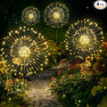 Solar Garden Lights Outdoor Decor Waterproof, 4Pack 120LED Firework Lights for Garden Decorative, Fairy Lights Solar Powered for Yard, Patio,Pathway,Flowerbed,Planter,Party(Warm White)