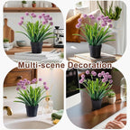 3 Pack Fake Small Plant in Pot Artificial Potted Flowers for Home Decor Fake Flower Plant Greenery Mini Faux Plant for Indoor Bedroom Living Room Office Shelf Bathroom Farmhouse Decor (Type 4)