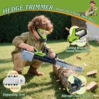 UPGRADED Kids Tool Set, 3-IN-1 Toddler Power Garden Tools with Sounds & Lights, Volume+/-, Toy Weed Wacker, Leaf Blower & Hedge Trimmer, Hat, Gloves, Apron, Toy Tools Christmas Birthday Gifts for Boys
