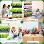 Growell Large Hydroponics Growing System Kit, 120 Pods Vertical Hydroponic Garden with 2 Light Modes Grow Light, Auto Circulating Water System, 48L Indoor Gardening System for Herb Vegetable Fruit