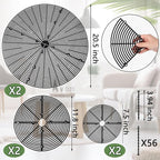 Newtay 6 Pcs Plant Pot Grid Soil Protector Covers Cuttable Flower Protector from Animals Cat Digging Stopper Plant Pot Cover with Stakes for Indoor Outdoor Gardening (20.5 +11.8+7.5 Inch,Black)