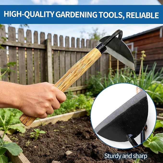 Kana Hoe 217 Japanese Garden Hand Hoe Sickle (Left-Handed)