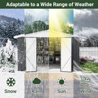 Polar Aurora 10x12 FT Metal Shed, Heavy-Duty Galvanized Steel Tool Storage Shed with Lockable Doors, Waterproof Outdoor Garden Shed for Outside, Backyard, Patio, Lawn, White