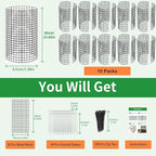 10 Pack Plant Protector from Animals, 24x12 Inches Wire Plant Protector, Plant Cages to Keep Animals Out