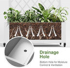 Casaphoria Metal Raised Garden Bed with Trellis and Wheels, 72"x35"x16" Planter Box for Climbing Plants, Vegetables & Vines, Features Drainage Holes and Privacy Screen, White-Rhombus