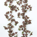 mizii 2 Strands Artificial Vines Ivy Garland 74" Fake Vine with Silk Green Leaves Faux Hanging Plants Greenery Decoration for Bedroom Home Wall Party Wedding Arch Apartment Room Decor (Purple Green)