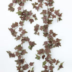 mizii 2 Strands Artificial Vines Ivy Garland 74" Fake Vine with Silk Green Leaves Faux Hanging Plants Greenery Decoration for Bedroom Home Wall Party Wedding Arch Apartment Room Decor (Purple Green)