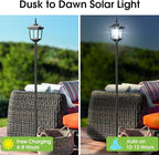Greluna Solar Lamp Post Light Outdoor, Cool White, IP45 Waterproof Solar Post Lights Outdoor, Pole Lights Decorative Lamp for Yard Garden Patio Lawn Pathway Driveway Front/Back Door 2 Pack