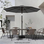 AreShark 9 FT Patio Umbrella for Outdoor, Outdoor Table Umbrella with Push Button Tilt and Crank, Outdoor Patio Umbrellas with 8 Sturdy Ribs for Market, Garden, Pool (Gray)