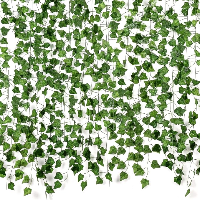 ARTKAIKE Fake Vines for Room Decor Aesthetic Artificial Plant Ivy Leaves Hanging Greenery Garlands for Home Bedroom Wall Wedding Party Decor (168FT 24PCS Vines)