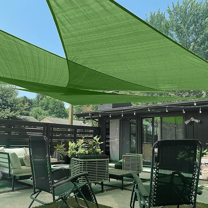 LOVE STORY Custom Size 10'x15'x18' Piquant Green Sun Shade Sail Right Triangle Sunshade Fabric Awning Canopy for Patio Backyard Carport Pergola (Customized)