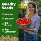 HOME GROWN San Marzano Tomato Seeds 132+ Heirloom Non-GMO Seeds for Planting, High Germination, Indeterminate Roma Paste Tomato, Meaty Low Acid, Best for Sauce & Canning (Solanum lycopersicum)