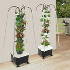 Hydroponic Growing System Herb Garden, 40 Pods Smart Indoor Gardening System w/Grow LED Light Full Spectrum & Water Circulation, Hydroponic Tower Plants Germination Kit for Herbs, Vegetables (White)