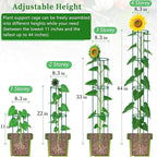 Small Tomato Cage 2 Pack,SupKing Adjustable Plant Trellis Plastic Potted Support Ring Stakes for Indoors Garden Climbing Vines Peony Cucumber,Comes 20 Twist Ties