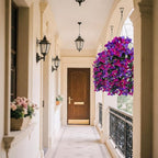 Artificial Flowers for Outdoors Fake Purple Fuchsia Bougainvillea Hanging Flower Decoration, 2Pcs Realistic Faux Silk Plants Long Trailing Vines, Spring Decor for Porch Patio Balcony Planter Yard