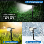 WENATY Solar Spot Lights Outdoor Waterproof IP65, 12 Pack Landscape Spotlights with 46 LEDs, 3 Modes Auto On/Off Solar Powered Flood Lights for Outside Pathway, Yard, Garden, Walkway (Cool White)