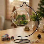 DIY Glass Globe Terrarium-Style Decor Kit, 11-Piece Mini Micro Landscape Ornament Set for Desk, Home & Office- Thoughtful Indoor Gift for Home & Office Decor